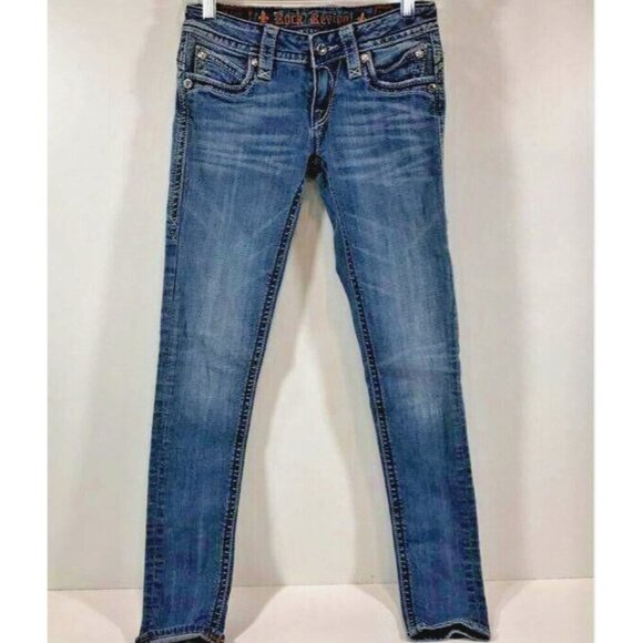 Rock Revival Jasmine 25 Skinny Jeans Womens 26 x 32 - Picture 1 of 6